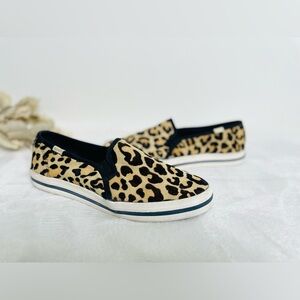 Keds X Kate Spade New York Double Decker Leopard Print Sneakers‎ Slide On Size 7